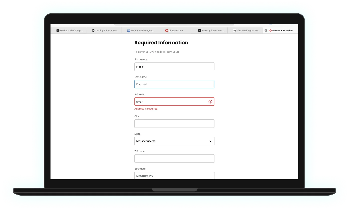 2023 version: Entering your information