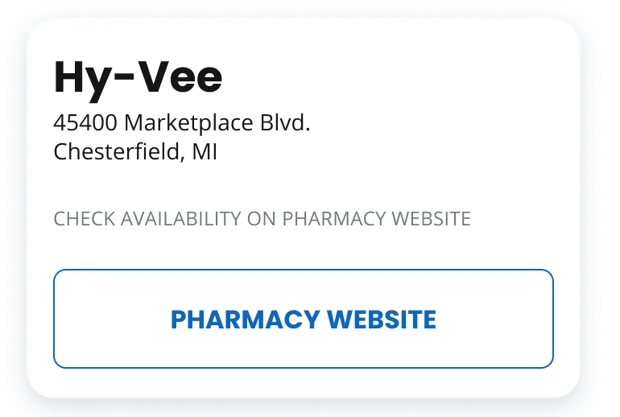 Pharmacy card, Level 1: Website only