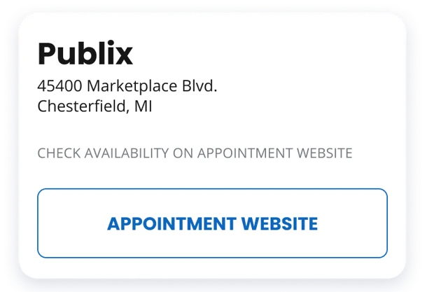 Pharmacy card, Level 2: Booking link, no times